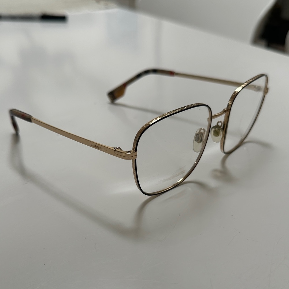 Burberry Gold-Tone Square Eyeglasses